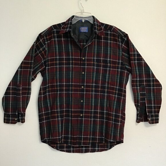 Men's Pendleton Wool Flannel Button Up Plaid Shirt Size M - Picture 7 of 12